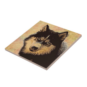 Azulejo Mosaico cerámico Siberian Husky