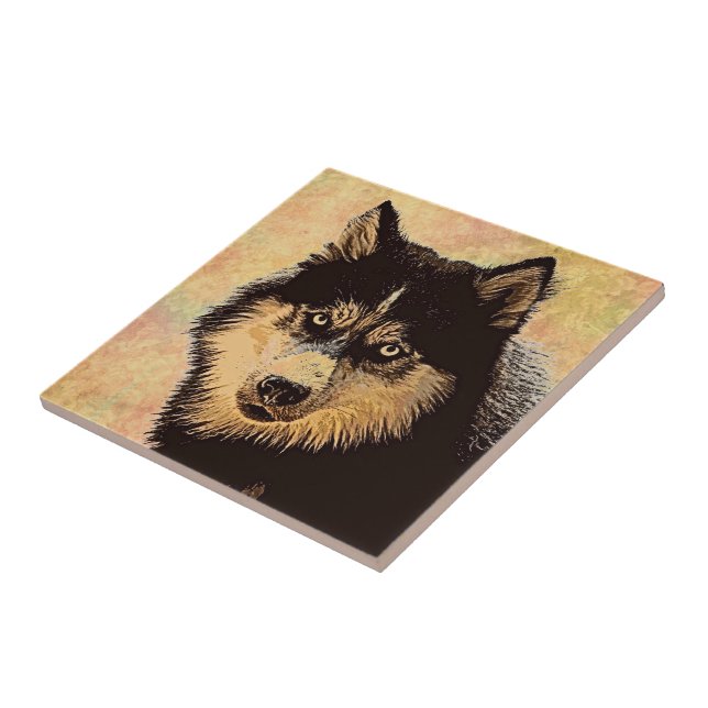 Azulejo Mosaico cerámico Siberian Husky (Lado)