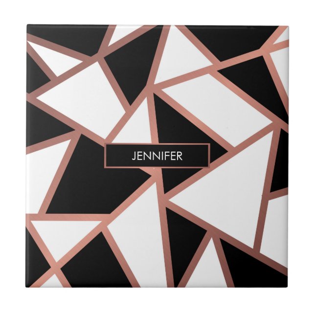 Azulejo Mosaico color de rosa del oro (Frente)