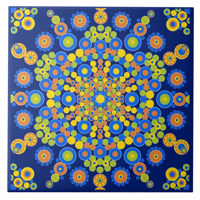 Azulejo Mosaico colorido de cerámica marroquí (Frente)