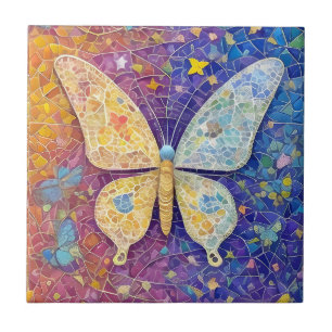 Azulejo Mosaico colorido de la mariposa arcoiris Bonito
