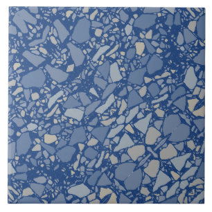 Azulejo Mosaico con efecto terrazo azul de la marina moder
