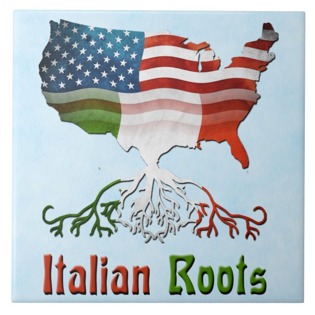 Azulejo Mosaico de Ancianos Americanos Italianos (Frente)