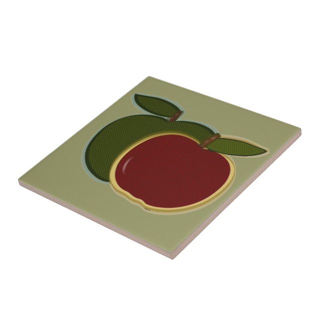 Azulejo Mosaico de Apple del país (verde) (Lado)