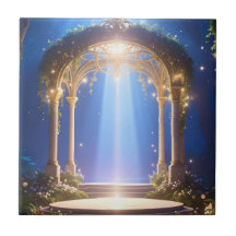 Mosaico de arcos de bosque místico