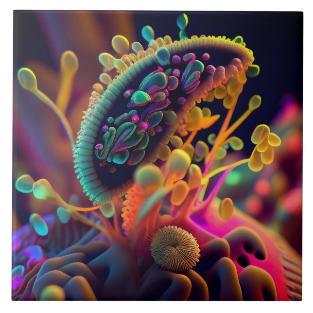 Azulejo Mosaico de arte microscópico (Frente)