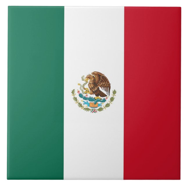 Azulejo Mosaico de bandera mexicana (Frente)