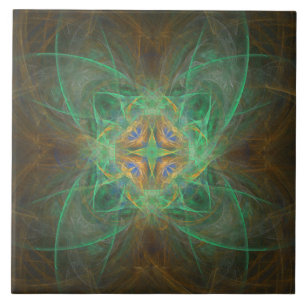 Azulejo Mosaico de cerámica azul verde dorado