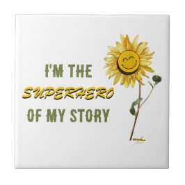 Azulejo Mosaico de cerámica blanca superhéroe del poeta Ad