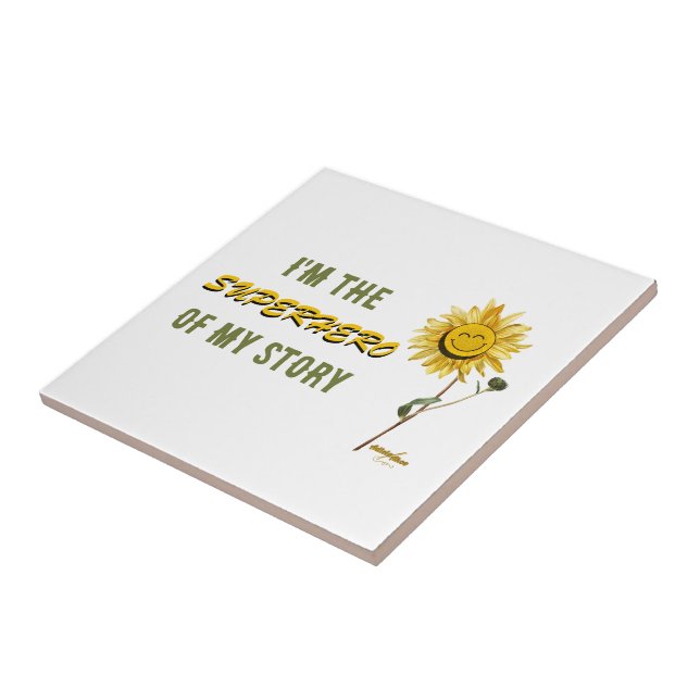 Azulejo Mosaico de cerámica blanca superhéroe del poeta Ad (Lado)