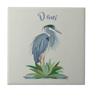 Azulejo Mosaico de cerámica Blue Heron