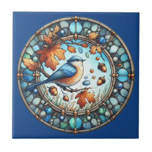 Azulejo Mosaico de cerámica de ave de otoño