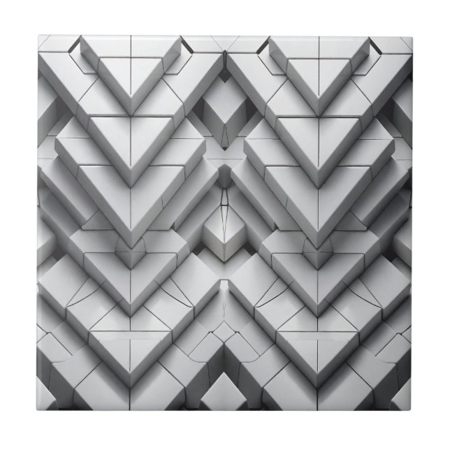 Azulejo Mosaico de cerámica de geometría monocromática (Frente)
