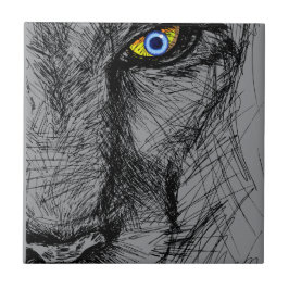 Azulejo Mosaico de cerámica de la mirada del tigre