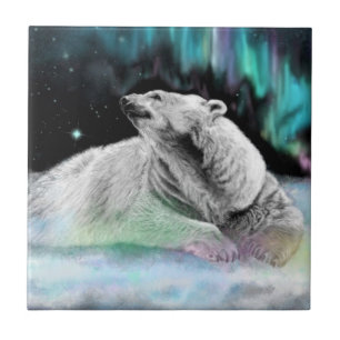 Azulejo Mosaico de cerámica de oso polar