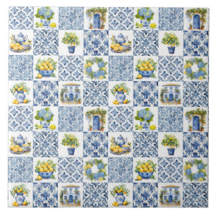 Azulejo Mosaico de cerámica de patrón de limón de verano m