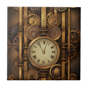 Azulejo Mosaico de cerámica de reloj de vapor
