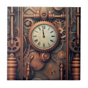 Azulejo Mosaico de cerámica de reloj de vapor