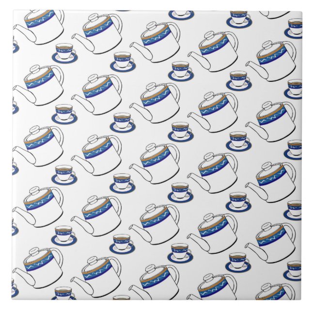 Azulejo mosaico de cerámica de tiempo de té (Frente)