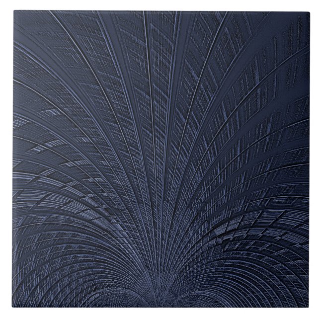 Azulejo Mosaico de cerámica decorativo azul marino (Frente)