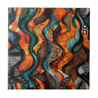 Azulejo Mosaico de cerámica del patrón tribal africano