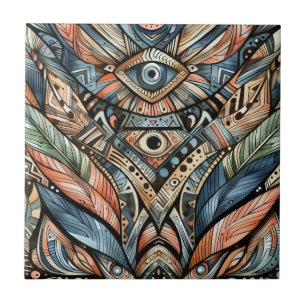 Azulejo Mosaico de cerámica del patrón tribal africano