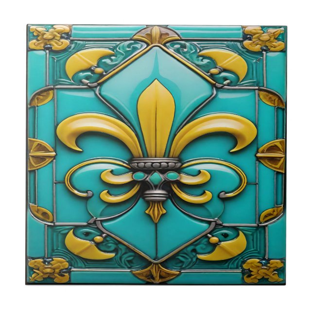 Azulejo Mosaico de cerámica Fleur de Luxe (Frente)