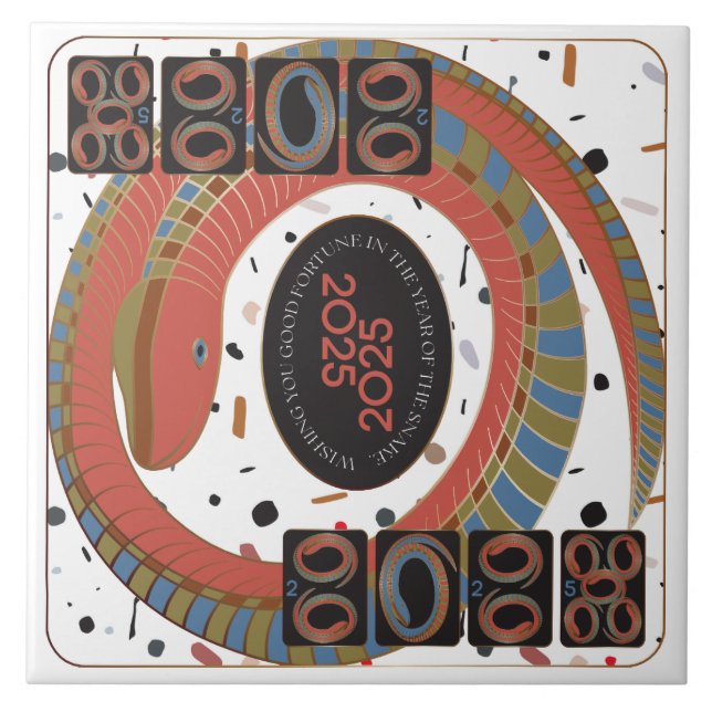 Azulejo Mosaico de cerámica Mah Jongg Snake 2025 (Frente)