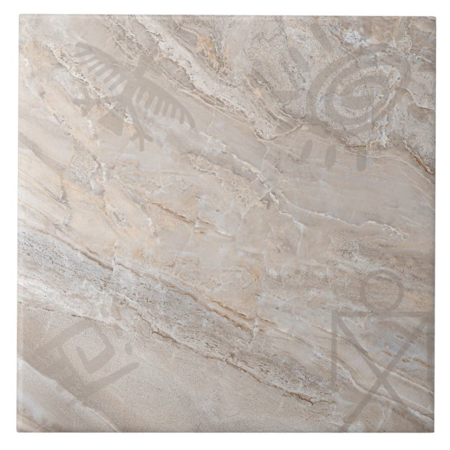 Azulejo Mosaico de cerámica nativa norteamericana del petr (Frente)