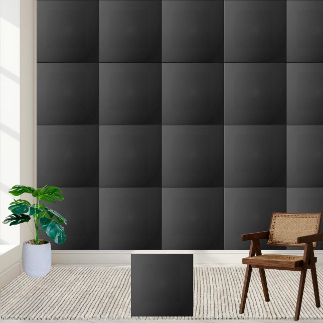 Azulejo Mosaico de cerámica negro brillante | Elegante hog (Sleek Black Ceramic Tile | Stylish Custom Home)