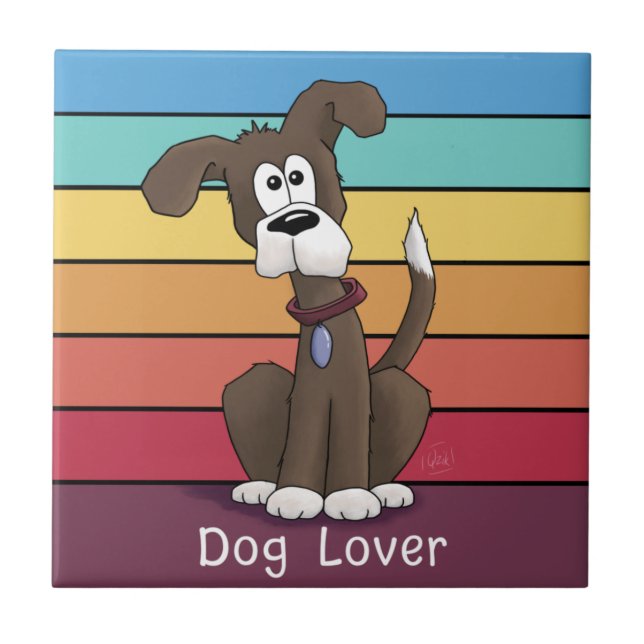 Azulejo Mosaico de cerámica para el perro festivo (Frente)