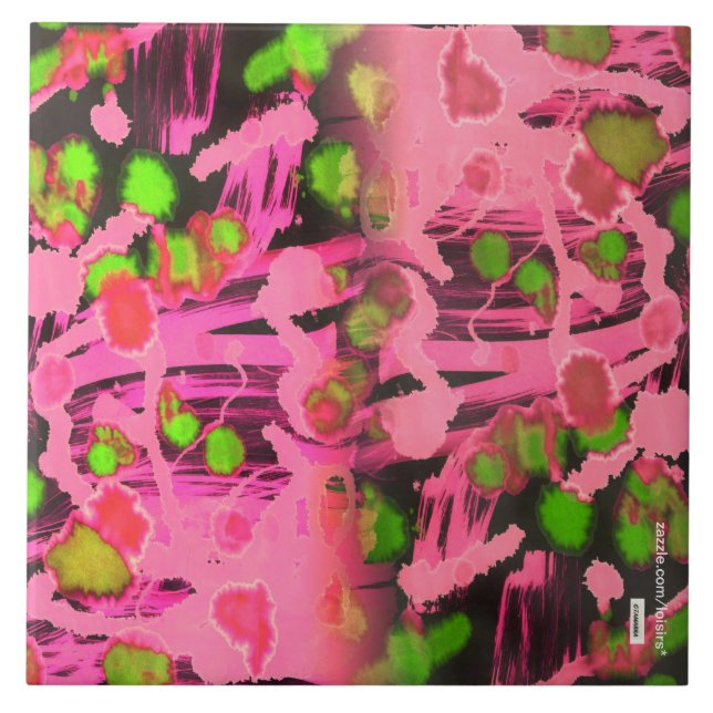 Azulejo Mosaico De Cerámica Rosa (Frente)