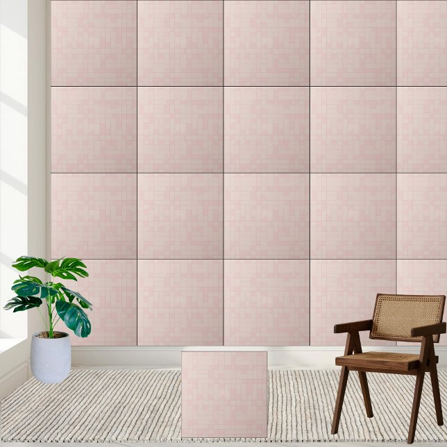 Azulejo Mosaico de cerámica rosa Rubor geométrico moderno (Modern Geometric Blush Pink Ceramic Tile)