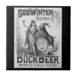 Azulejo Mosaico de Cerveza Bock Vintage<br><div class="desc">Este es un encantador poster producido por George Winter Brewing Co. aproximadamente en 1900 para promocionar la cerveza Bock, de la colección histórica de la Biblioteca del Congreso. La imagen ha sido reparada digitalmente, con la siguiente descripción: Poster mostrando a Columbia criando un vaso de cerveza, posando con un barril...</div>