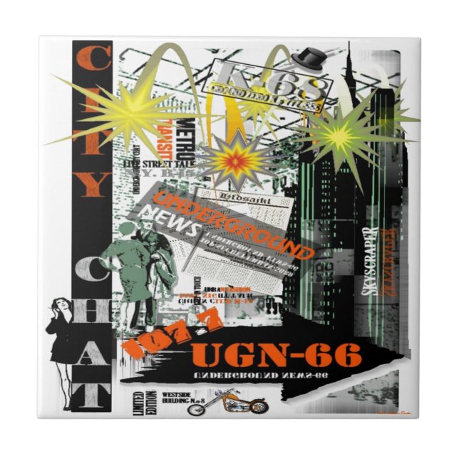 Azulejo Mosaico de chat de la ciudad (Frente)