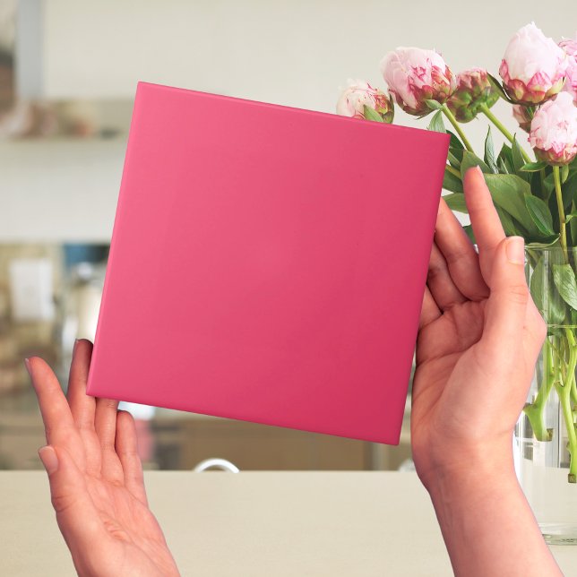 Azulejo Mosaico de color rosa de Fuchsia (fuchsia pink tiles for bright modern pink bathroom)