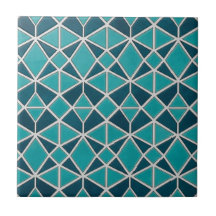 Azulejo Mosaico de Diamante Geométrico Turquesa de