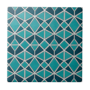 Azulejo Mosaico de Diamante Geométrico Turquesa de