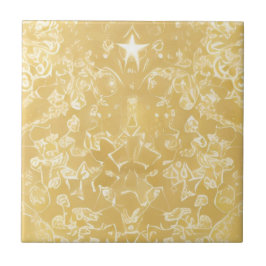 Azulejo mosaico de estrellas doradas decorativo