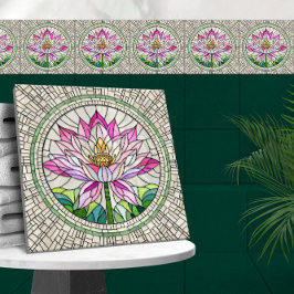 Azulejo Mosaico de flores de Lotus