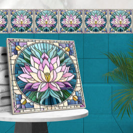 Azulejo Mosaico de flores de Lotus