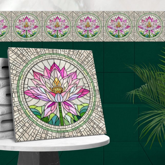 Azulejo Mosaico de flores de Lotus (Subido por el creador)