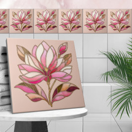 Azulejo Mosaico de flores de Magnolia Tile cerámico