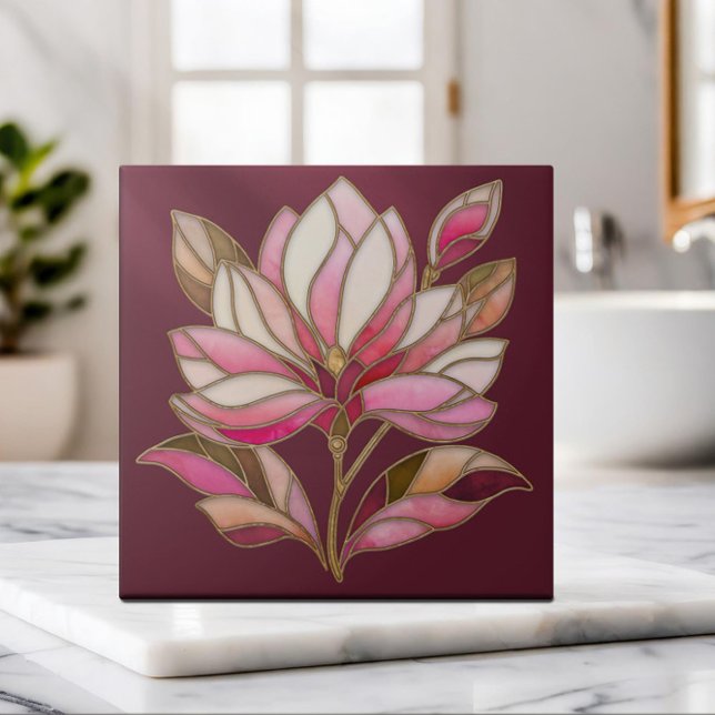 Azulejo Mosaico de flores de Magnolia Tile cerámico (Subido por el creador)