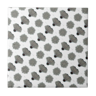 Azulejo mosaico de formas en blanco y negro
