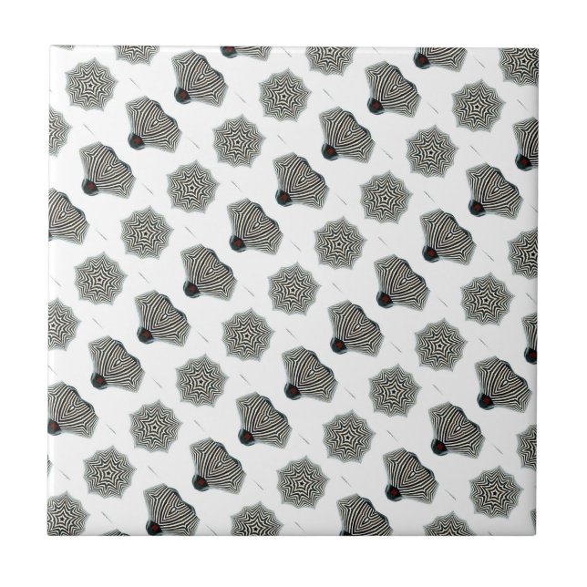Azulejo mosaico de formas en blanco y negro (Frente)