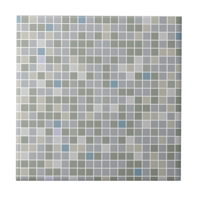 Azulejo Mosaico de fotos de cerámica gris, pequeña o grand (Frente)