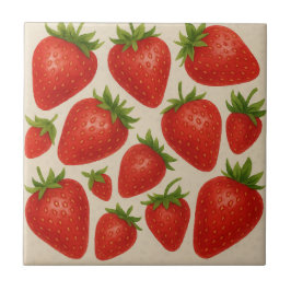 Azulejo Mosaico de fresa con salpicón - Cerámica de frutas