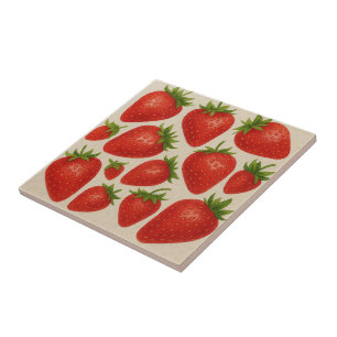 Azulejo Mosaico de fresa con salpicón - Cerámica de frutas