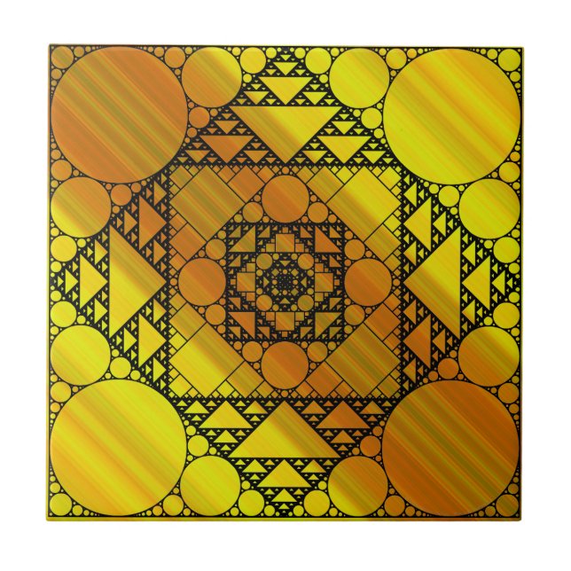Azulejo Mosaico de geometría fractal (Frente)